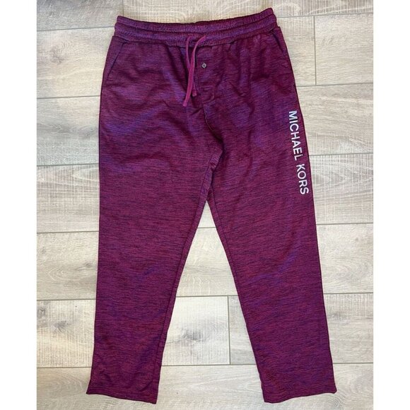 Michael Kors Mens Pants Logo Burgundy Size Large Loungewear‎ - Picture 1 of 11